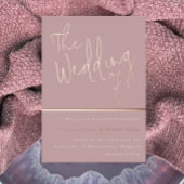 The's 結婚 of：埃っぽいバラピンクローズ金ゴールド 箔招待状