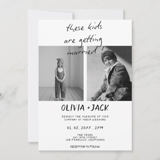 These Kids Are Getting Married Child Photo Wedding 招待状 (正面)