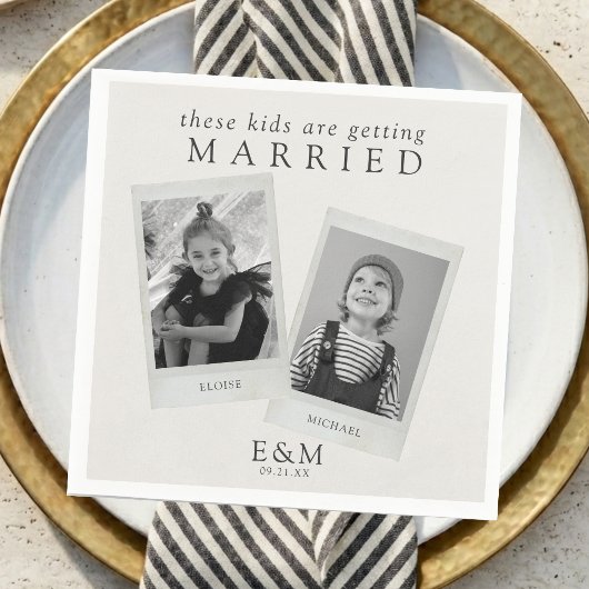 These Kids Are Getting Married Minimalist Wedding スタンダードカクテルナプキン
