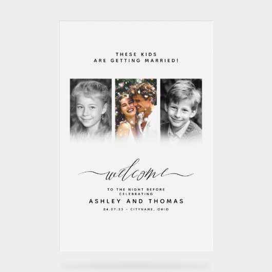 These Kids Are Getting Married Welcome アクリルサイン (正面)