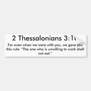 Thessaloniansの2 3:10 バンパーステッカー