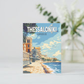 Thessaloniki Greece Travel Art Vintage ポストカード (スタンド正面)