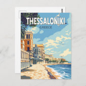 Thessaloniki Greece Travel Art Vintage ポストカード (正面/裏面)