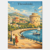 Thessaloniki Greece Vintage Travel マグネット (正面)