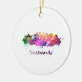 Thessaloniki skyline in watercolor セラミックオーナメント (左)