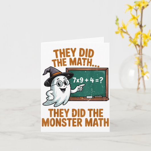 They Did Monster Math Teacher Halloween Costume Pr カード (黄色い花)