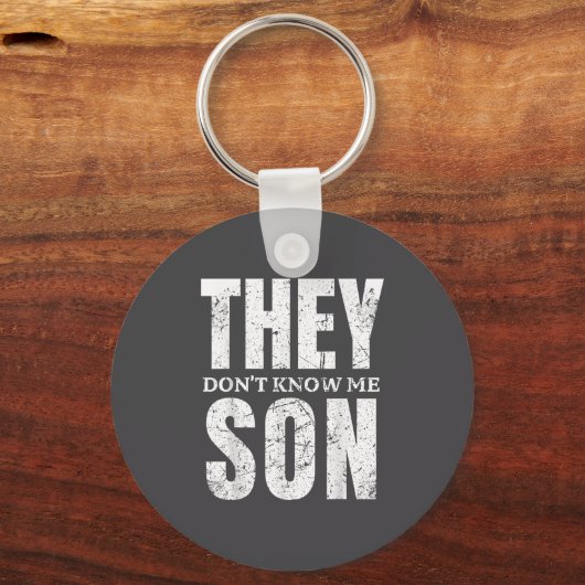They Dont Know Me Son Bodybuilder Workout Gym Moti キーホルダー (正面)