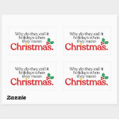 They mean Christmas 長方形シール (シート)