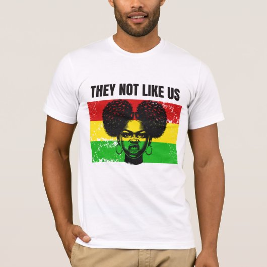 They Not Like Us Afro Woman black history Tシャツ (正面)
