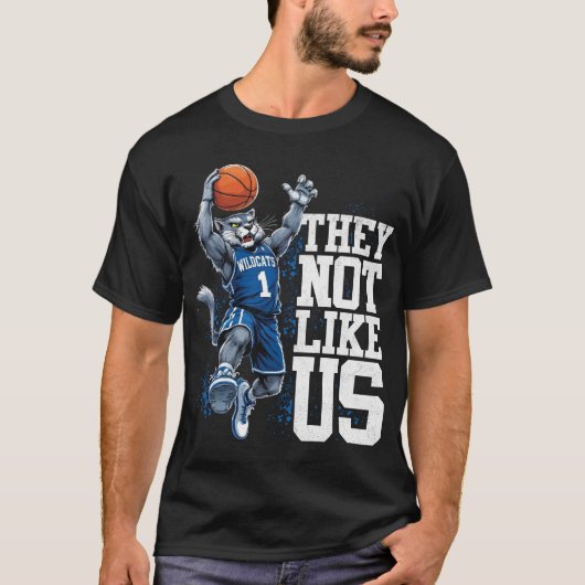 They Not Like Us Blue Wildcat Basketball Tシャツ (正面)