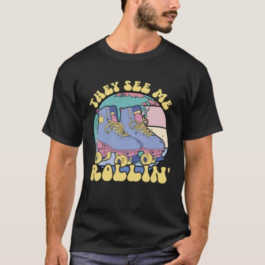 They See Me Rollin ローラー・ダービー 女性 ローラー・スカ Tシャツ (正面)