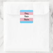 They Their Theirs - Transgender Pride  スクエアシール (バッグ)