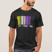 They Their Them Barcode Non Binary Flag Agender Pr Tシャツ (正面)