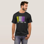 They Their Them Barcode Non Binary Flag Agender Pr Tシャツ (正面フル)