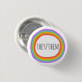 THEY/THEMがレインボーカラフルサークルボタンを発音 缶バッジ (正面&裏面)