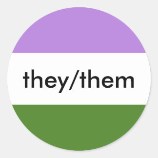 They/Themはスティッカーを代名詞とする ラウンドシール