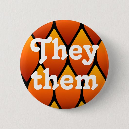 They/Themドラゴンはかりで測代名詞ボタン 缶バッジ (正面)