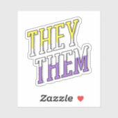 they/them代名詞 ノンバイナリー ステッカー シール (シート)
