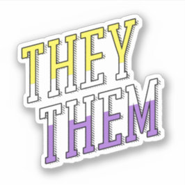 they/them代名詞 ノンバイナリー ステッカー シール