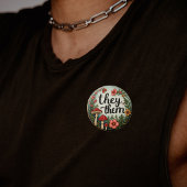 They/Them コテージコア 代名詞 LGBTQ ピンバッジ