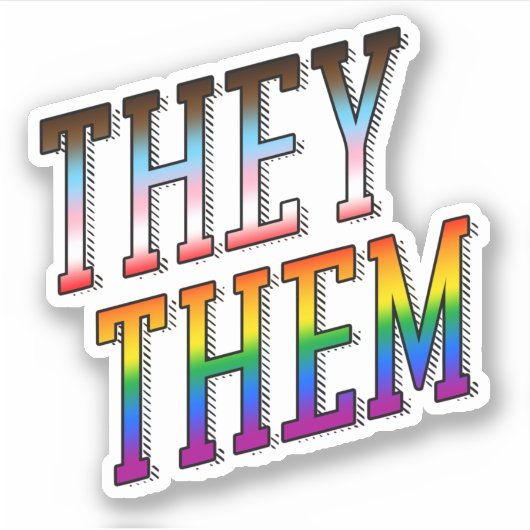They/Them プログレスプライド シール (正面)