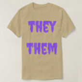 They Them Nonbinary Pronouns Halloween Spooky Purp Tシャツ (デザイン正面)