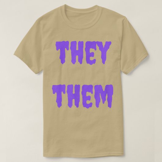 They Them Nonbinary Pronouns Halloween Spooky Purp Tシャツ (デザイン正面)