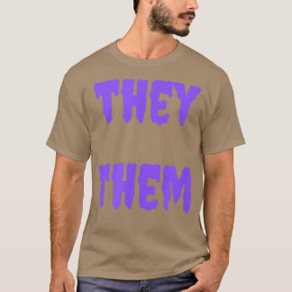 They Them Nonbinary Pronouns Halloween Spooky Purp Tシャツ