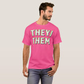 They Them Pronouns Agender Non Binary Lgbtq Optica Tシャツ (正面フル)