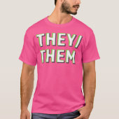 They Them Pronouns Agender Non Binary Lgbtq Optica Tシャツ (正面)