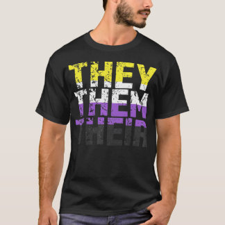 They Them Their ノンバイナリー・アジェンダー プライドプロナウン Tシャツ