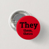 They, Them, Theirs 代名詞ボタン 缶バッジ (正面&裏面)