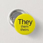 They, Them, Theirs 代名詞ボタン 缶バッジ (正面&裏面)