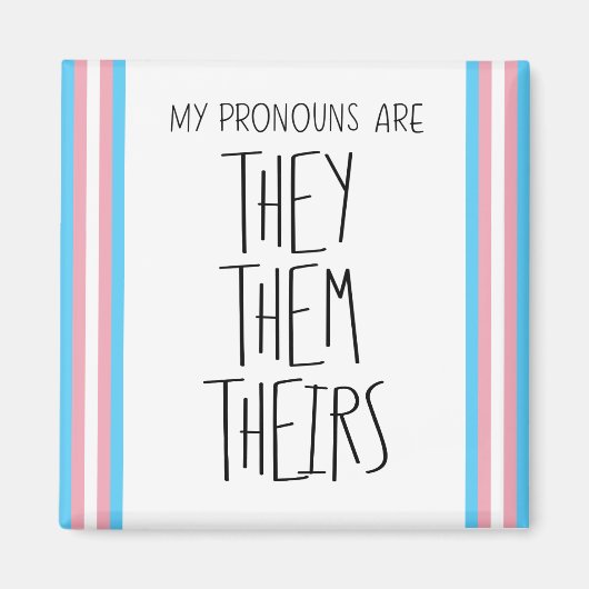 They/Them/Theirs 代名詞 トランスジェンダー マグネット (正面)