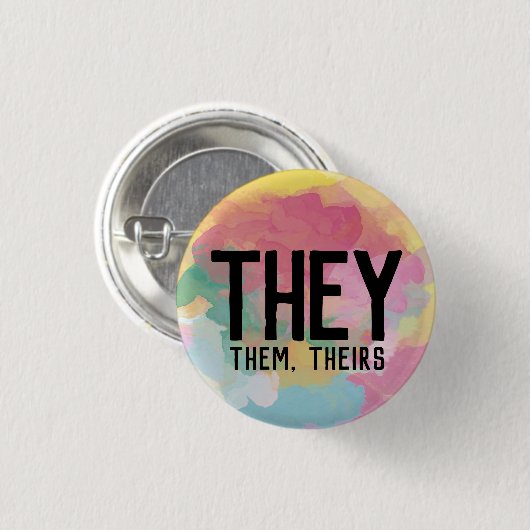 They, Them, Theirs Pronouns Button 缶バッジ (正面&裏面)