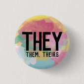 They, Them, Theirs Pronouns Button 缶バッジ (正面)