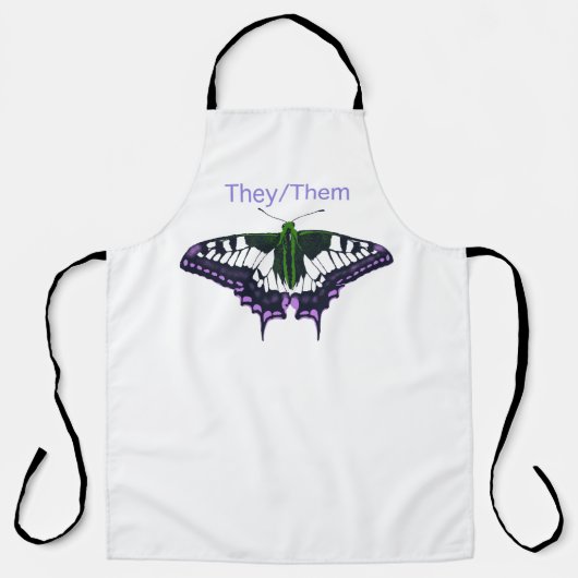 They/Thers非バイナリプライドアゲハチョウ蝶 エプロン (正面)