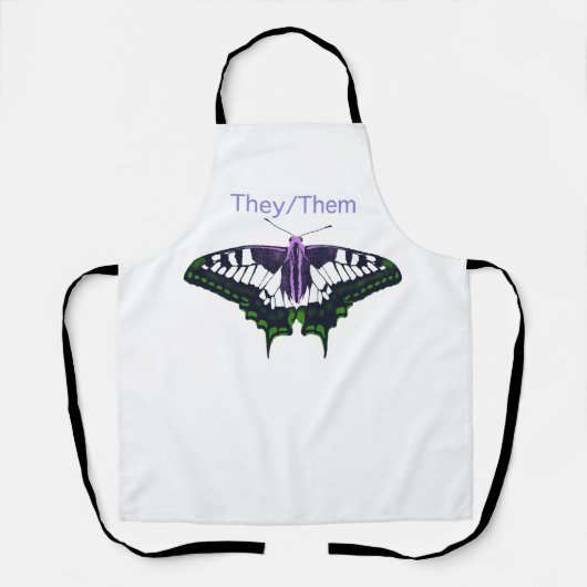 They/Thers非バイナリプライドアゲハチョウ蝶 エプロン (正面)