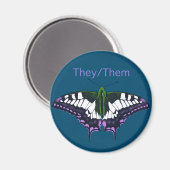 They/Thers非バイナリプライドアゲハチョウ蝶 マグネット (正面/裏面)