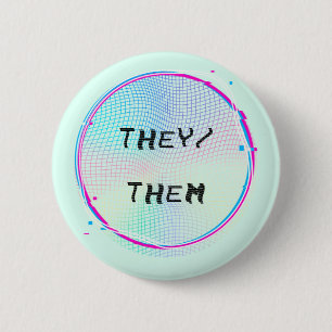 They/Theyレトロのエラーボタン 缶バッジ
