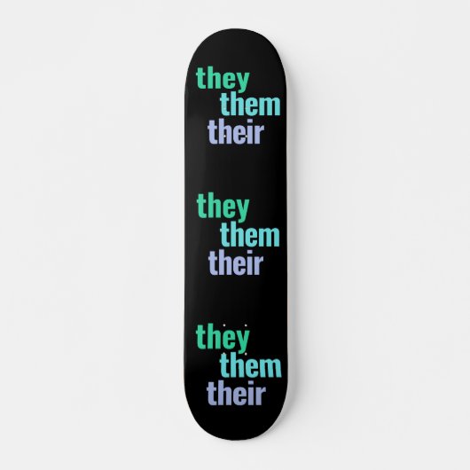 They/They/Theirの発音スケートボードデッキ スケートボード (正面)