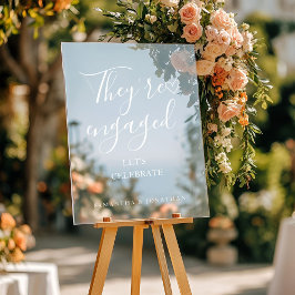 They're engages welcome sign Modern engagement  アクリルサイン