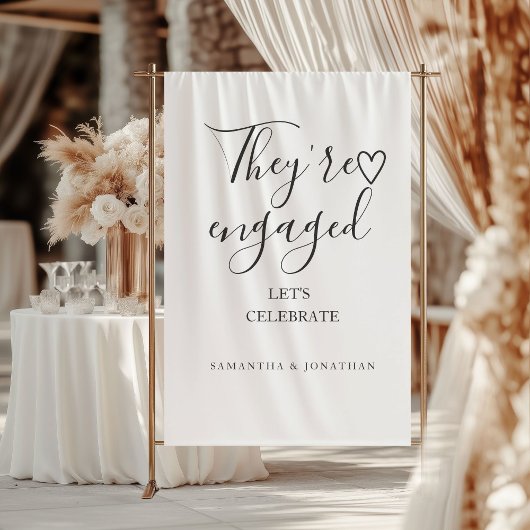 They're engages welcome sign Modern engagement タペストリー