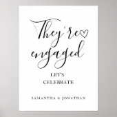 They're engages welcome sign Modern engagement ポスター (正面)