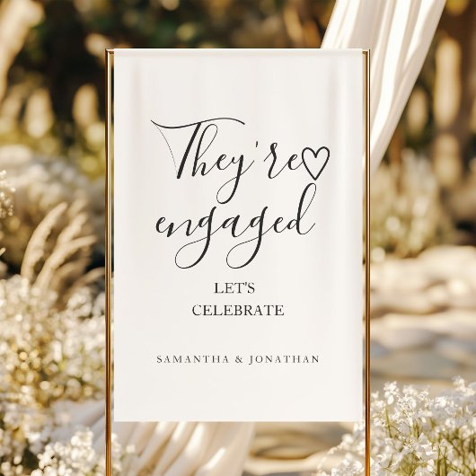 They're engages welcome sign Modern engagement ポスター