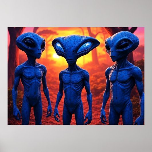 They're Here AI Alien Art ポスター (正面)