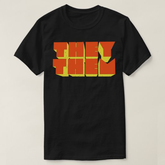 TheyThese発音レトロスタイルデザイン2 Tシャツ (デザイン正面)