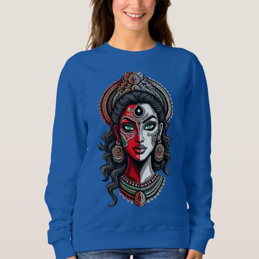 Theyyyam-Kathakali Fusion – 女性のパワーを再定義 スウェットシャツ (正面)