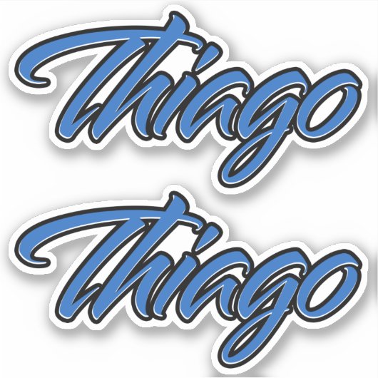 Thiago Name blue Aufkleber Sticker Stickerset シール (正面)