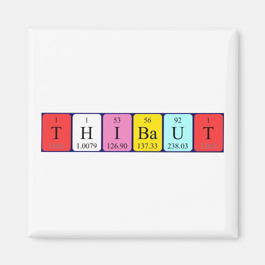 Thibaut周期表名磁石 マグネット (正面)